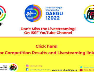 15th Asian Airgun Championship Daegu, KOR Finals Livestream and Latest Results