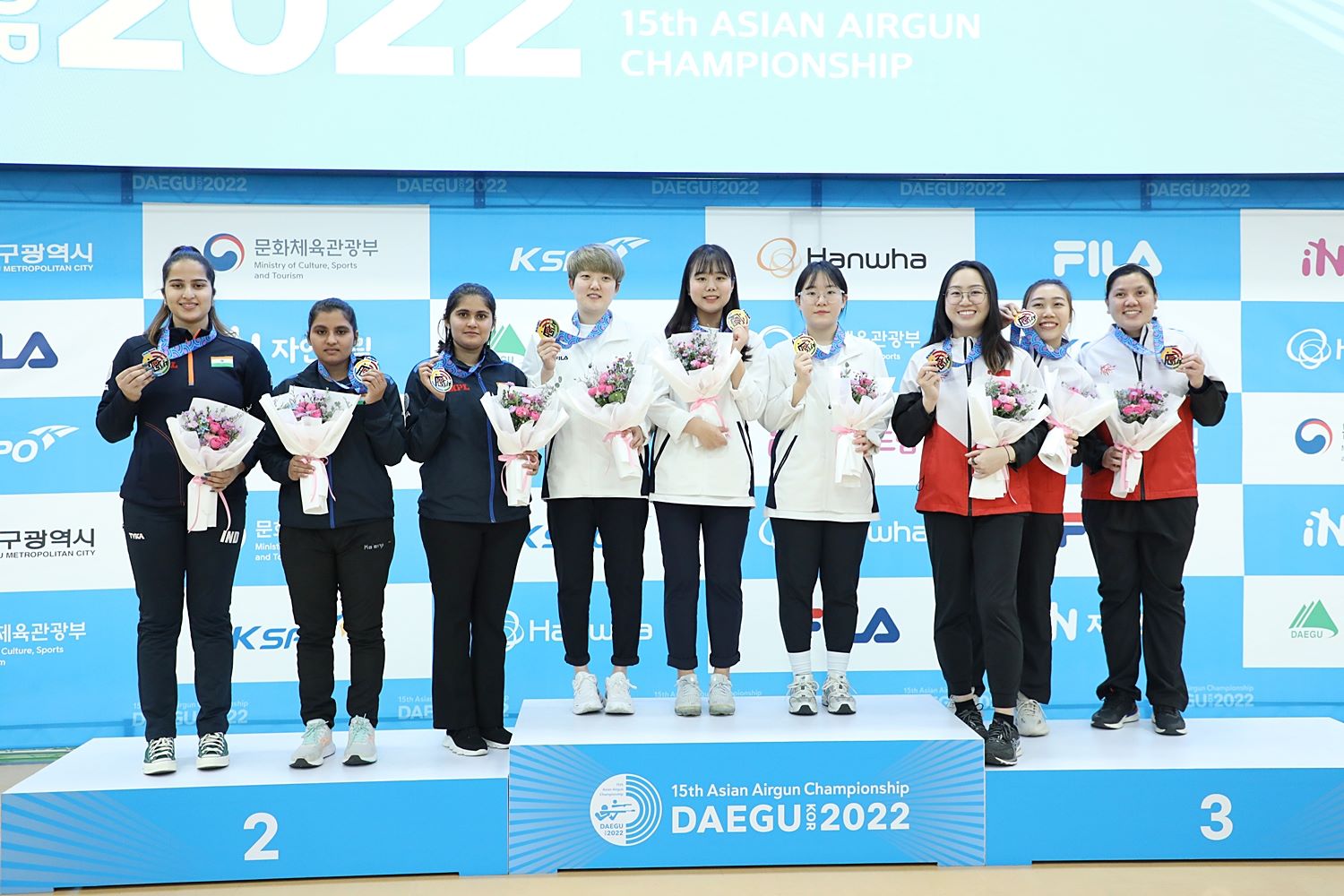 Air Pistol Team Events in the 15th Asian Airgun Championship Daegu, KOR ...