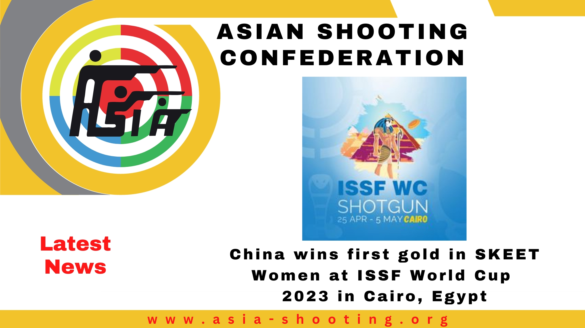 China Wins First Gold In Skeet Women At Issf World Cup 2023 In Cairo Egypt Asian Shooting