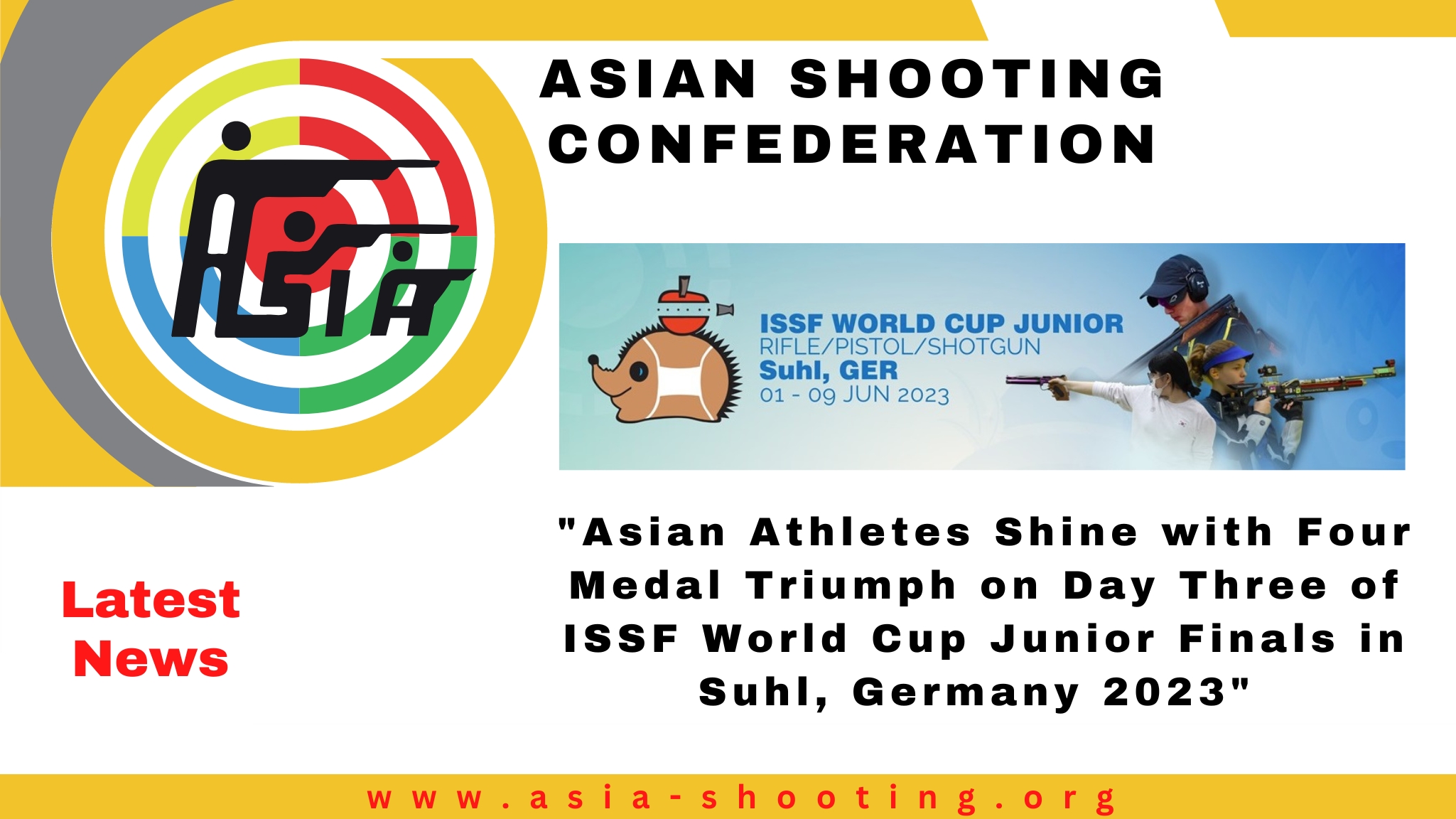 "Asian Athletes Shine with Four Medal Triumph on Day Three of ISSF