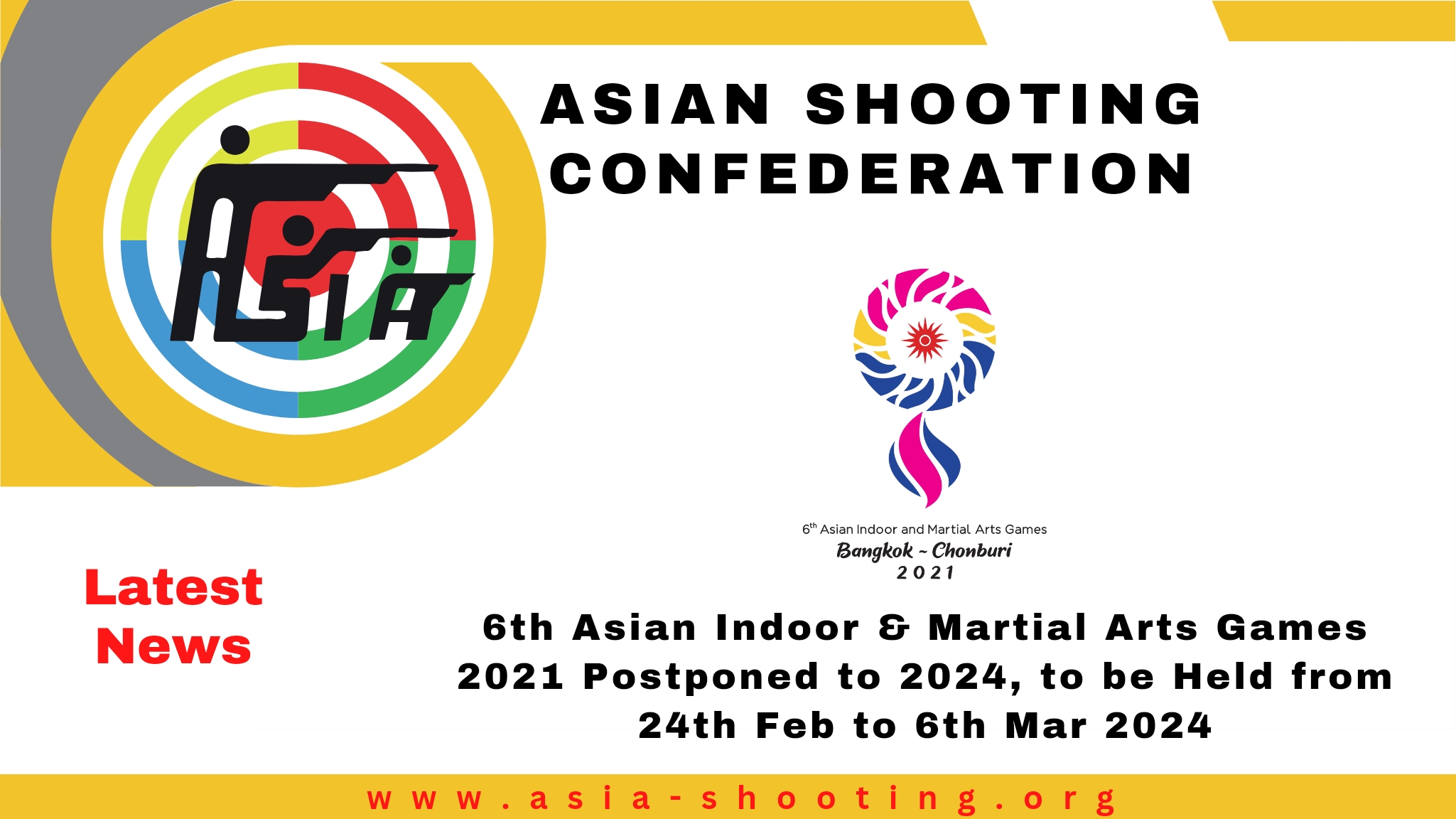 6th Asian Indoor & Martial Arts Games 2021 Postponed to 2024, to be