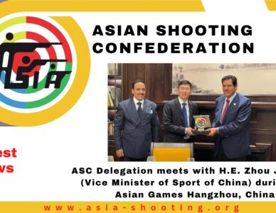 ASC Delegation meets with H.E. Zhou Jinqiang (Vice Minister of Sport of China) during the Asian Games Hangzhou, China