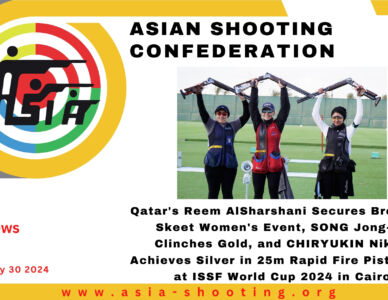 Qatar's Reem AlSharshani Secures Bronze in Skeet Women's Event, SONG Jong-Ho Clinches Gold, and CHIRYUKIN Nikita Achieves Silver in 25m Rapid Fire Pistol Men at ISSF World Cup 2024 in Cairo