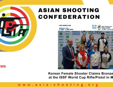 Korean Female Shooter Claims Bronze Medal at the ISSF World Cup Rifle/Pistol in Munich.